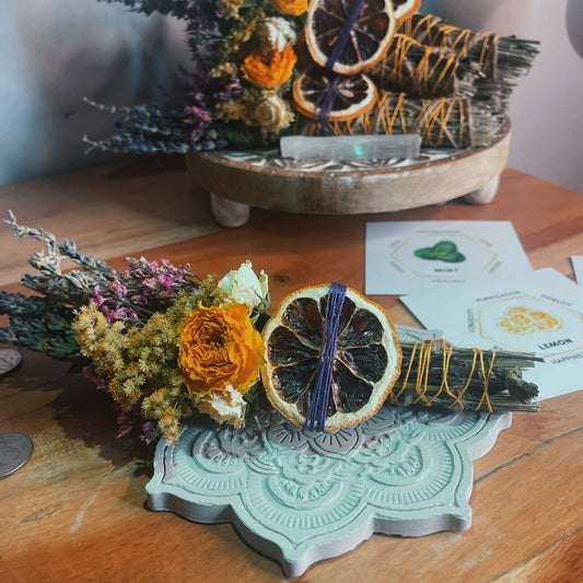 LAVENDER, MINT AND LEMON SPRING SMUDGE STICK