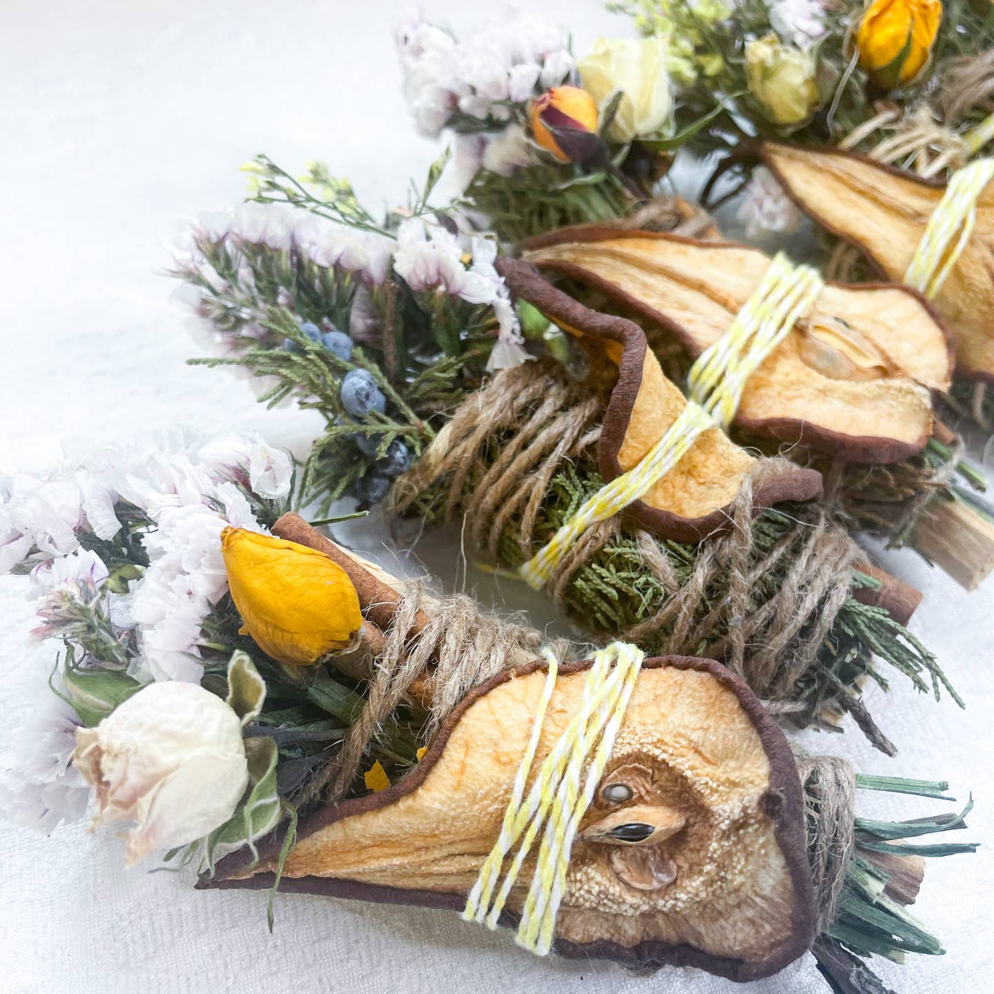 PEAR, PALO SANTO, JUNIPER AND CINNAMON SMUDGE STICK